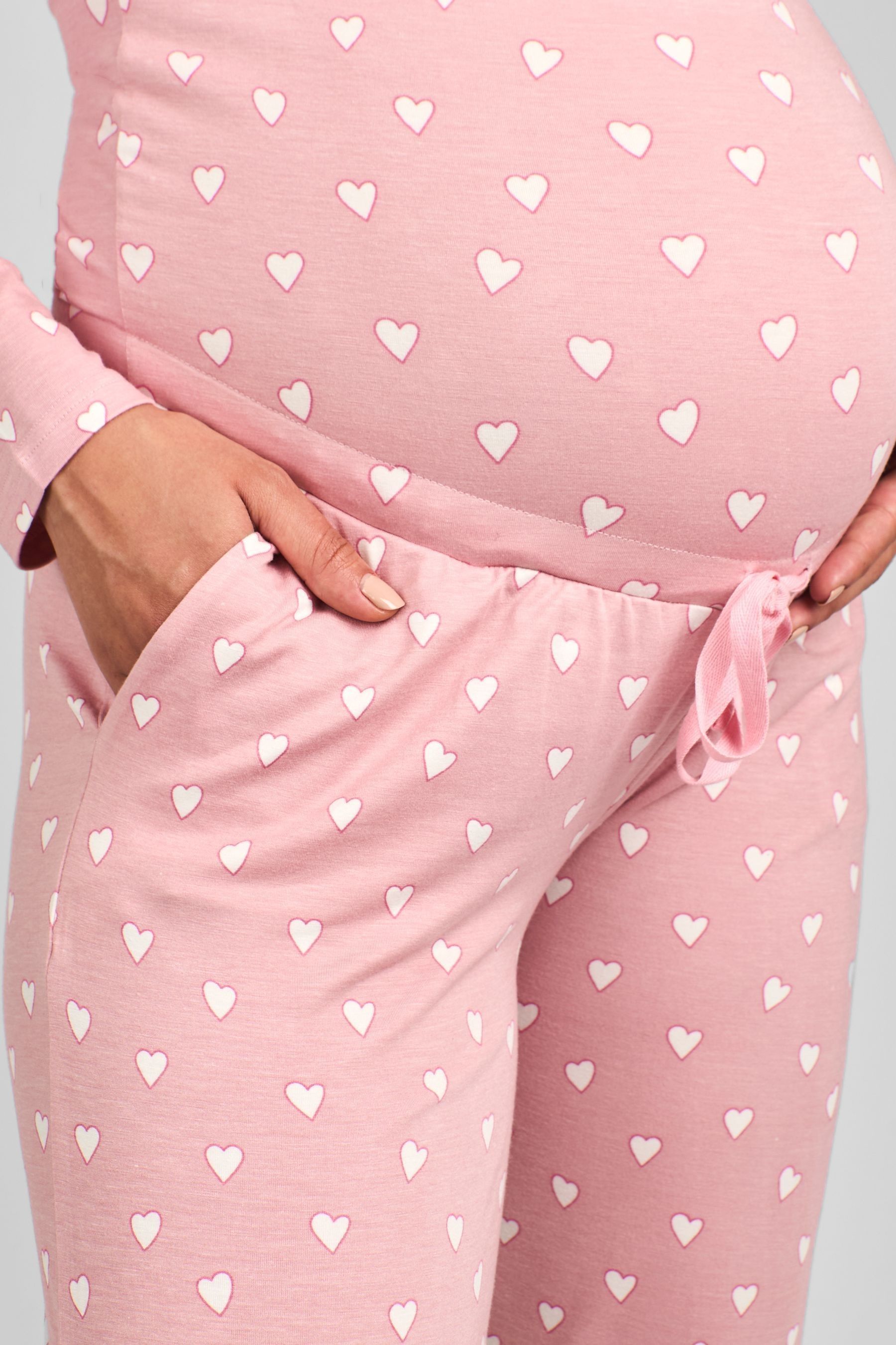JoJo Maman Bebe Pink Maternity and Nursing Pyjamas Set