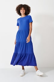 Crew Clothing Short Sleeve Tiered Cotton Jersey Dress - Image 1 of 5
