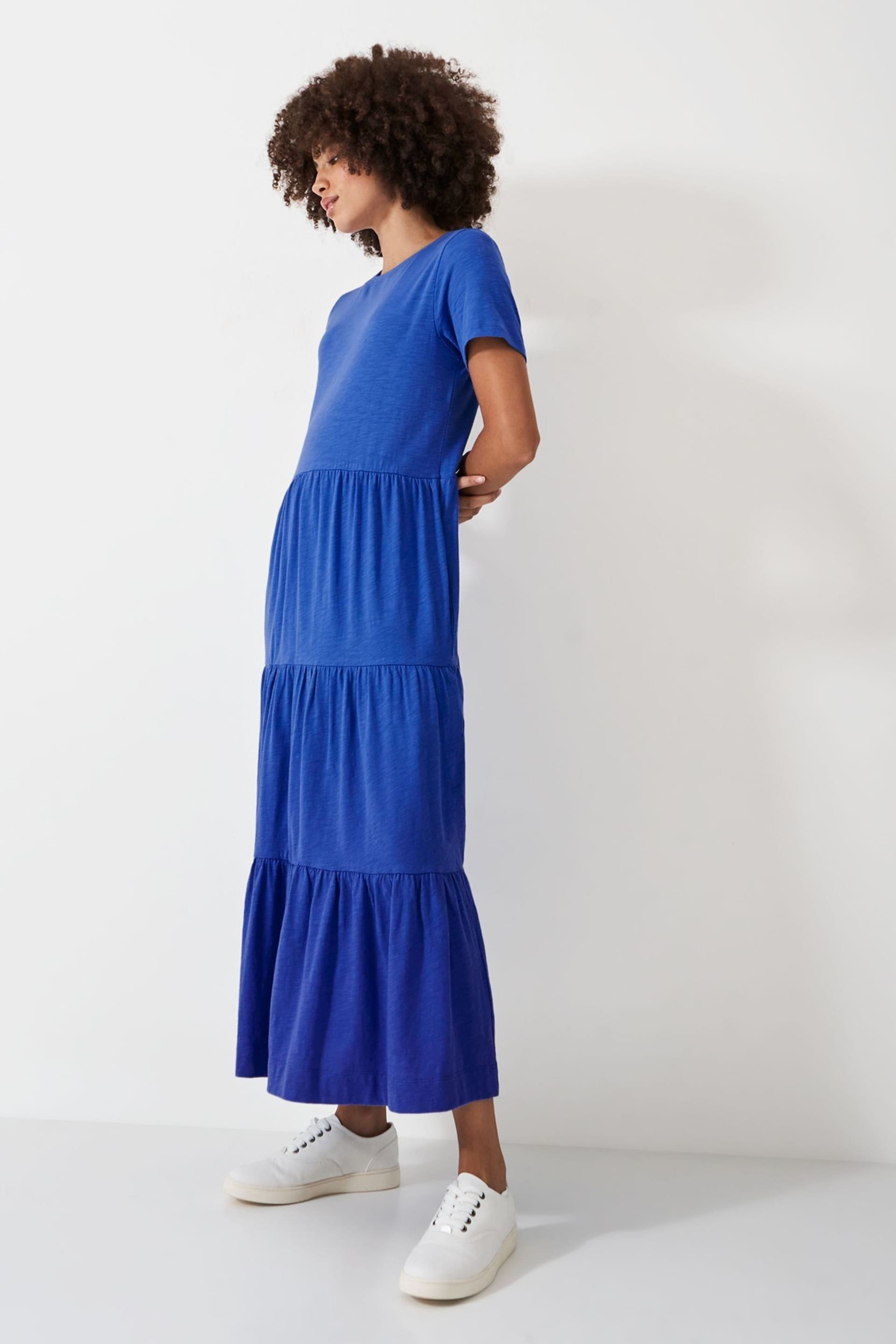 Crew Clothing Short Sleeve Tiered Cotton Jersey Dress - Image 3 of 5