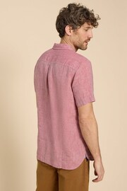 White Stuff Pink Pembroke Linen Shirt - Image 2 of 7