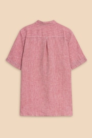White Stuff Pink Pembroke Linen Shirt - Image 6 of 7