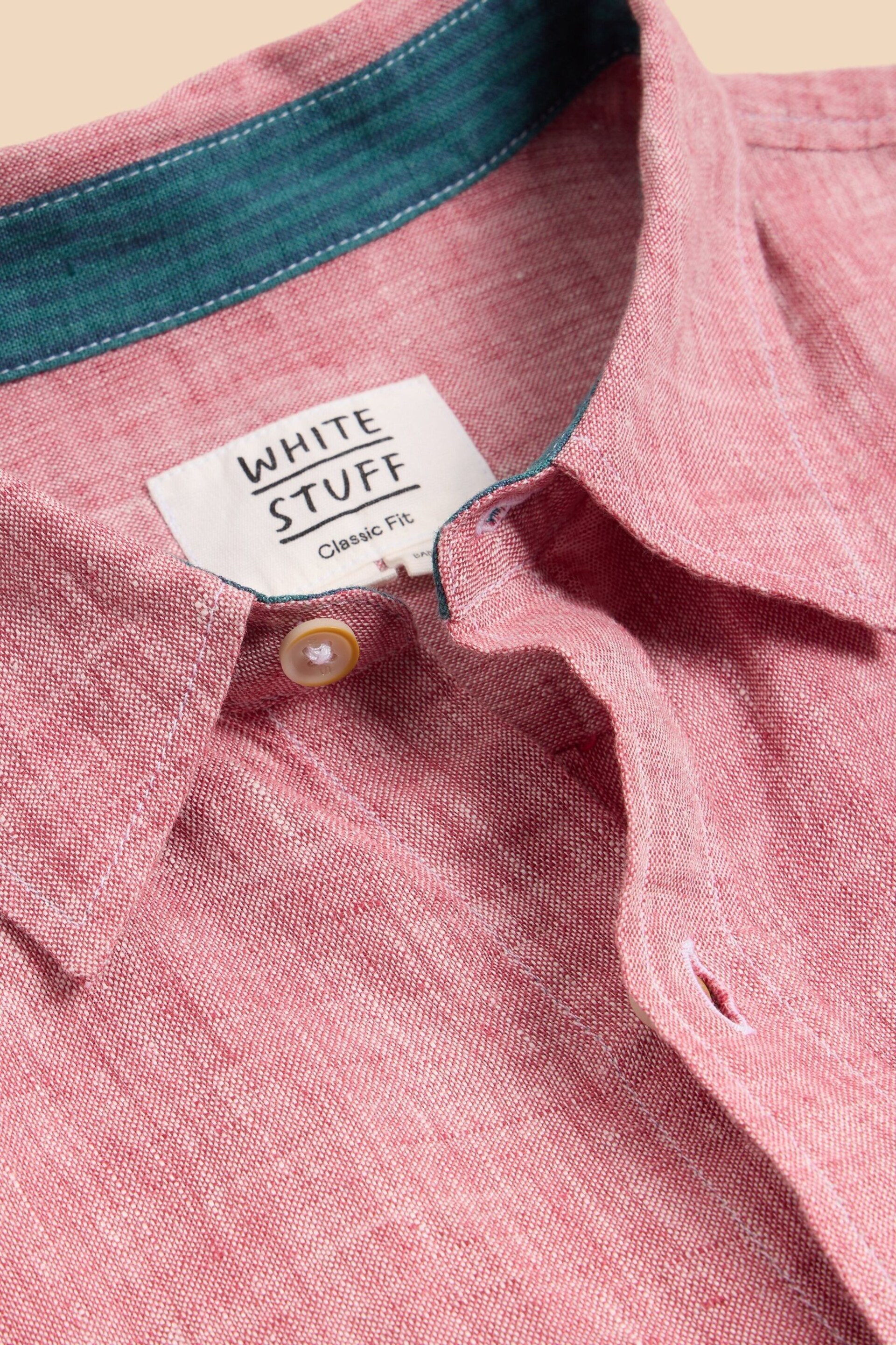 White Stuff Pink Pembroke Linen Shirt - Image 7 of 7