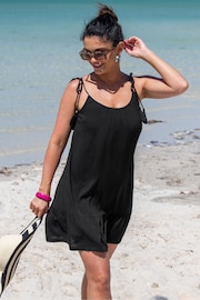 Pour Moi Black LENZING™ ECOVERO™ Viscose Swing Beach Dress - Image 1 of 4