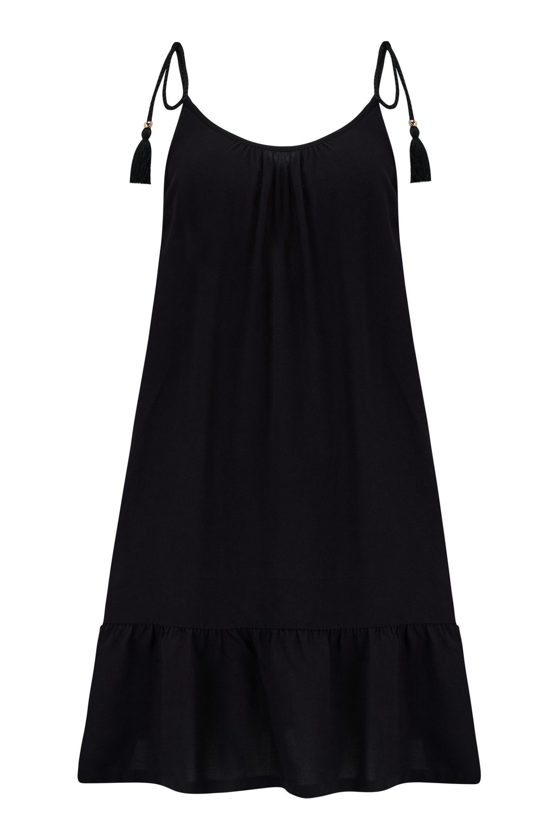 Pour Moi Black LENZING™ ECOVERO™ Viscose Swing Beach Dress - Image 3 of 4
