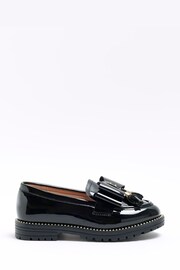 River Island Black Girls Bow Chunky Tassle Loafers - Image 1 of 4