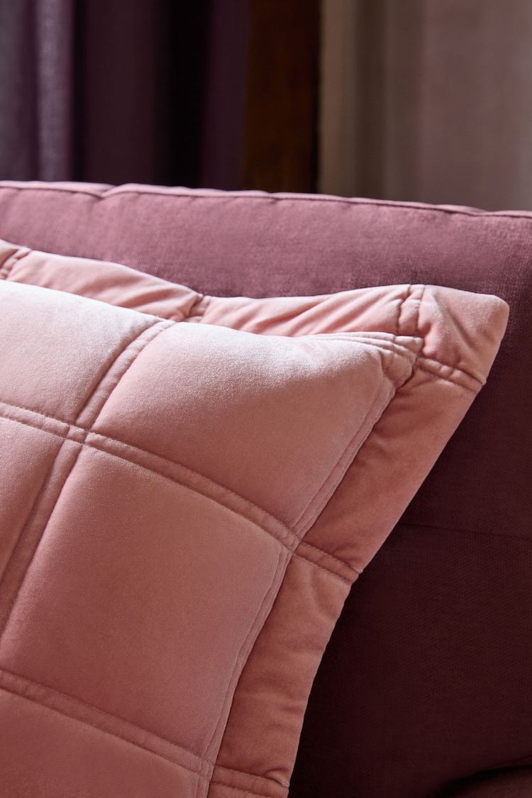 Blush Pink Lustre Velvet Cushion - Image 2 of 5