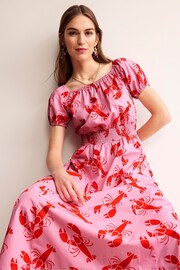 Boden Pink Petite Amber Cotton Midi Dress - Image 2 of 5