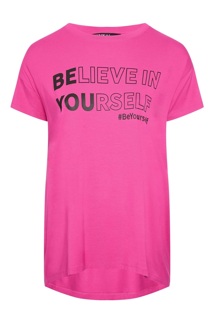 Yours Curve Pink Believe In Yourself Active Top - Image 5 of 5