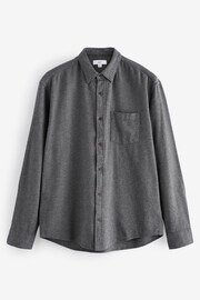 Grey Brushed Texture 100% Cotton Long Sleeve Shirt - Image 5 of 7