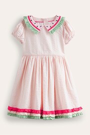 Boden Pink Collared Seersucker Watermelon Dress - Image 1 of 3