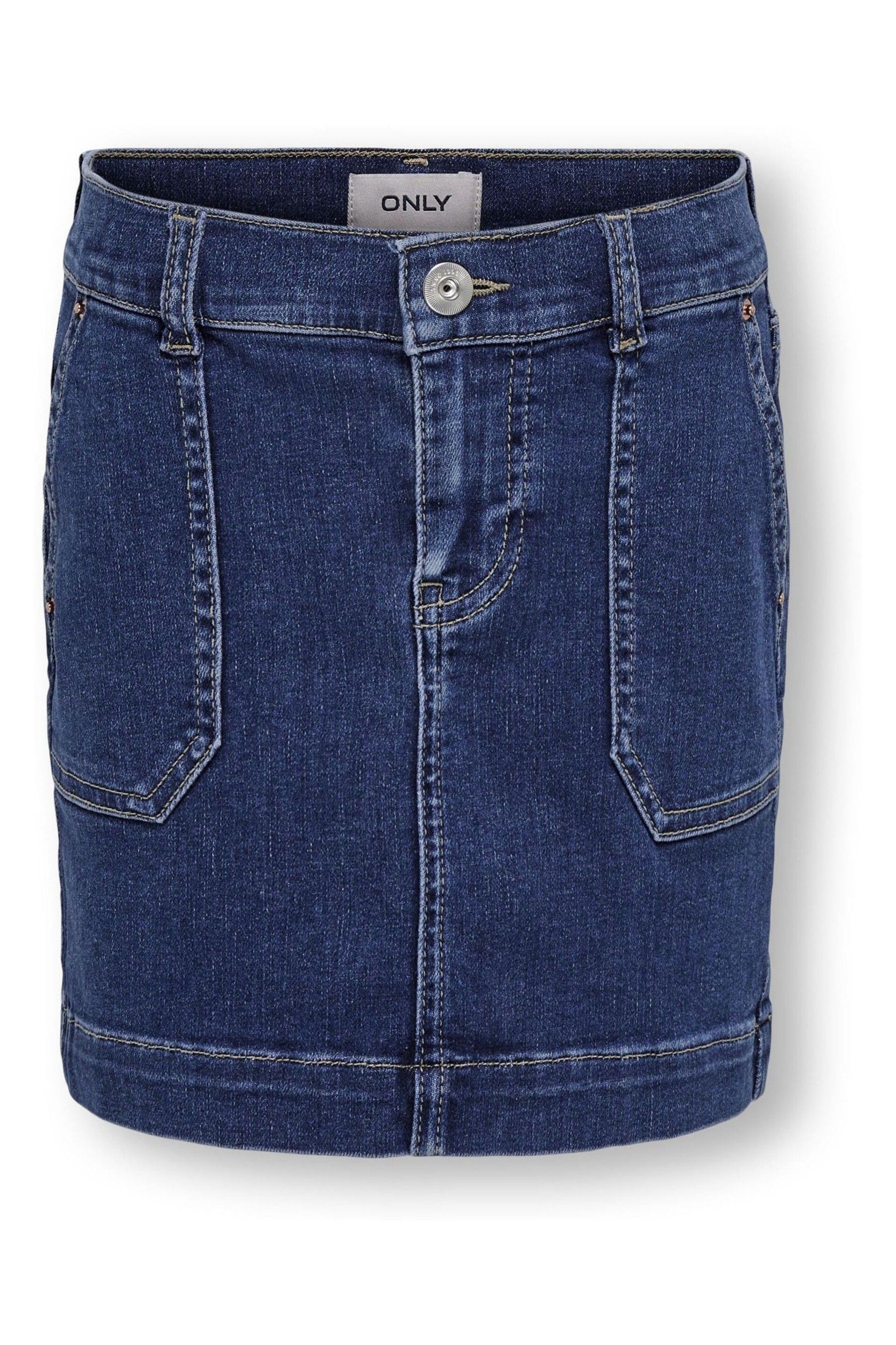 ONLY KIDS Blue Utility Pocket Denim Mini Skirt - Image 2 of 3