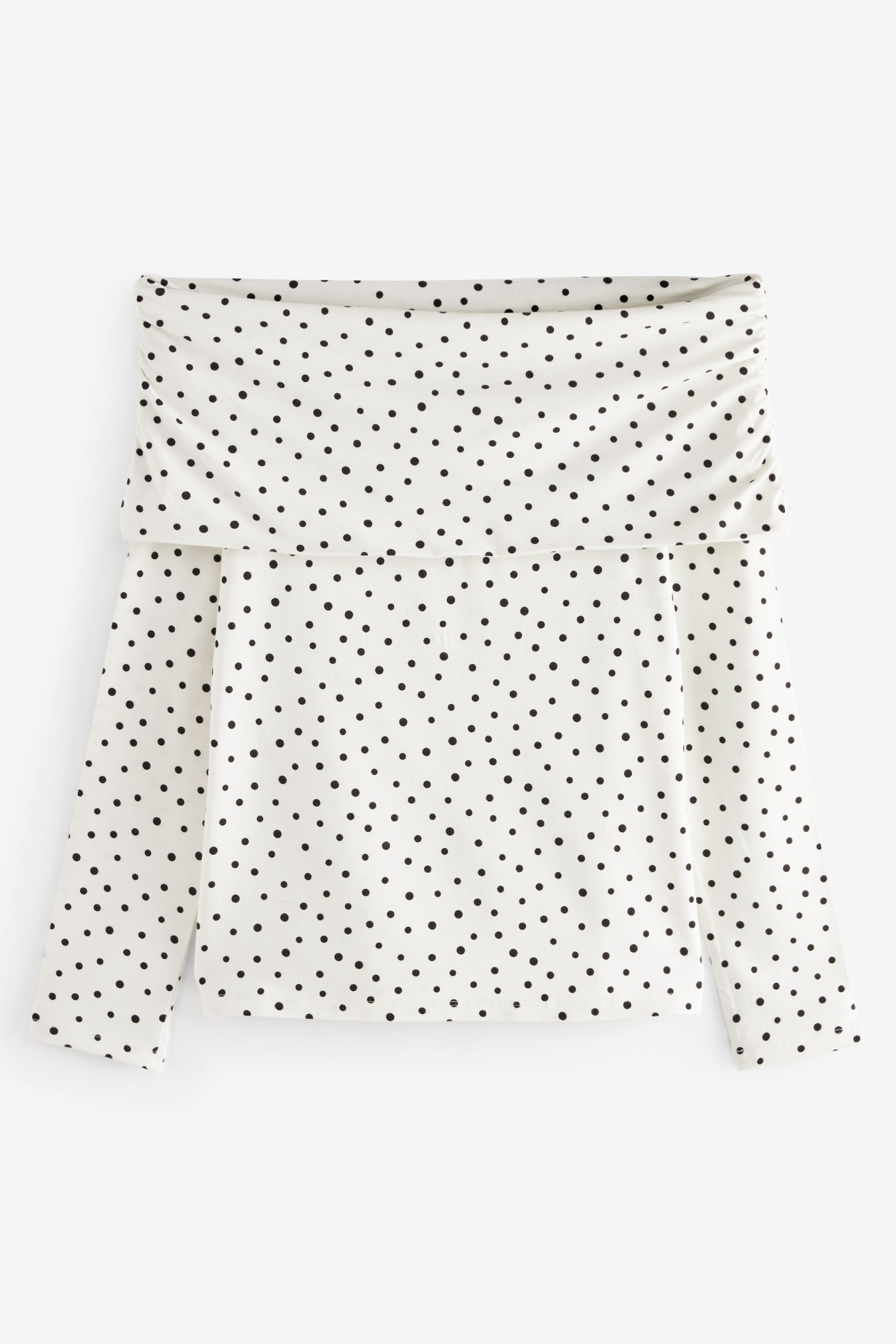 Black and white polka dot off the shoulder top new arrivals