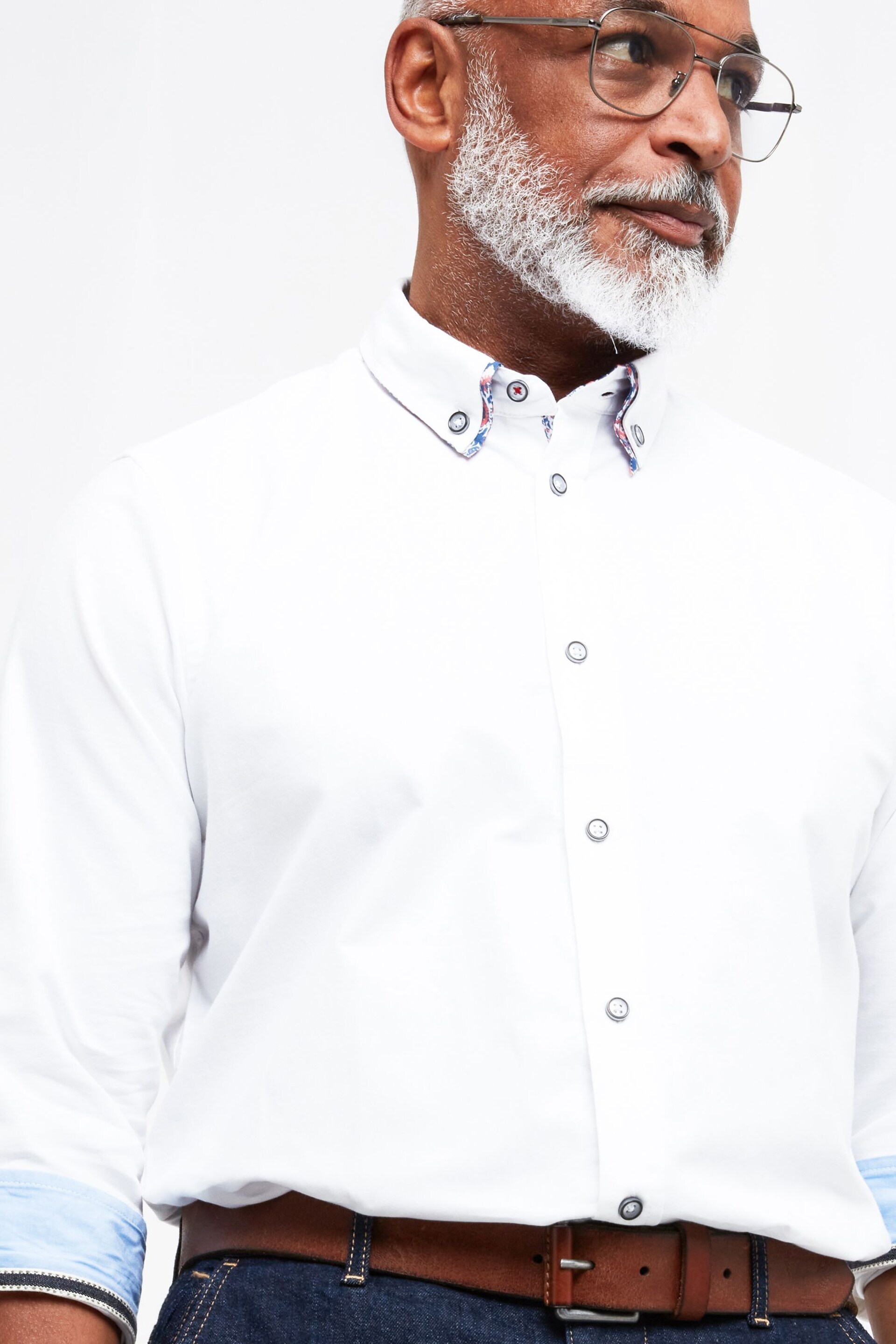 Joe Browns White Delightful Double Collar Shirt - Image 4 of 5