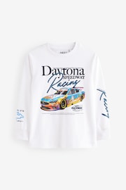 White Racing Car Long Sleeve Graphic 100% Cotton T-Shirt (3-16yrs) - Image 1 of 5