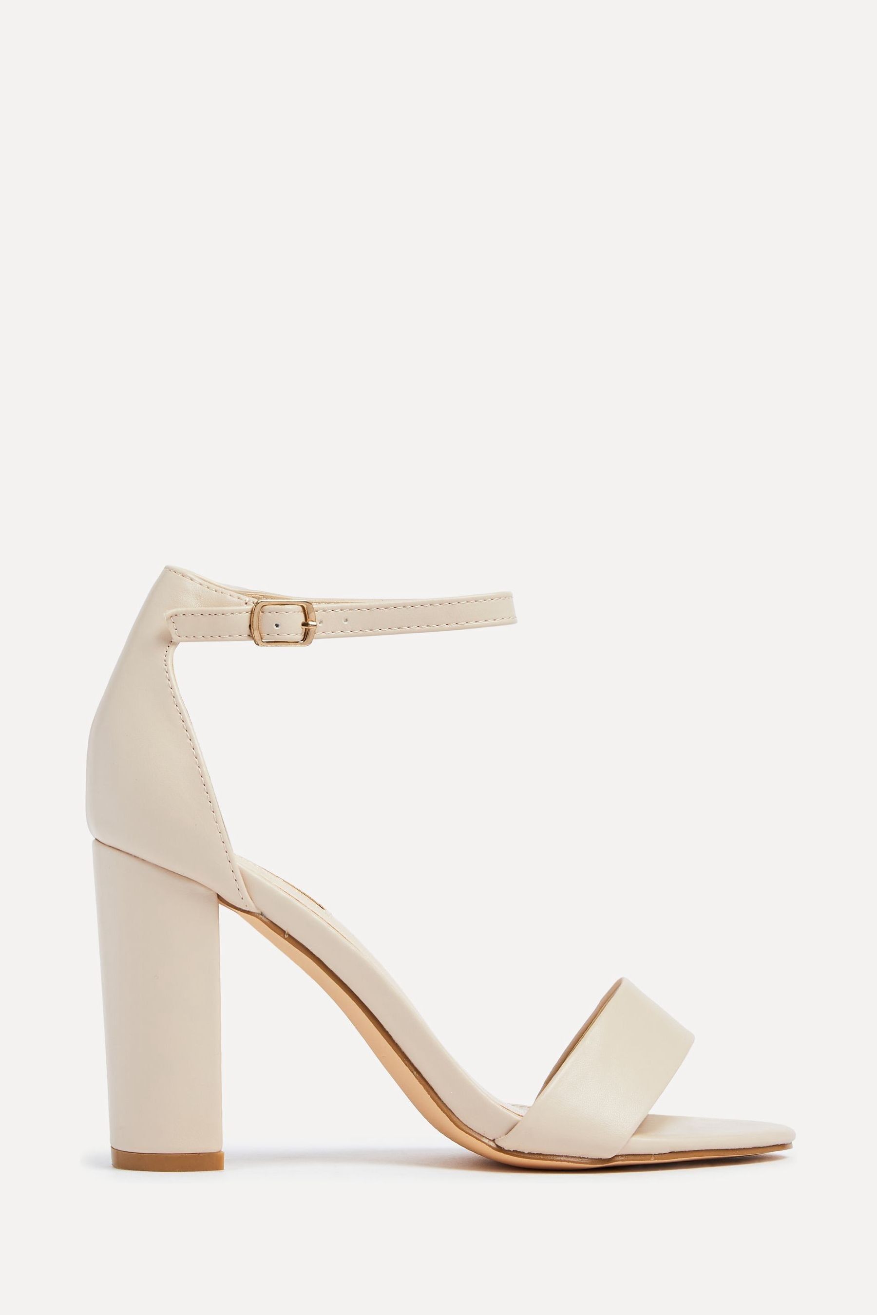 Linzi Nude Nelly Faux Suede Barely There Block Heeled Sandals