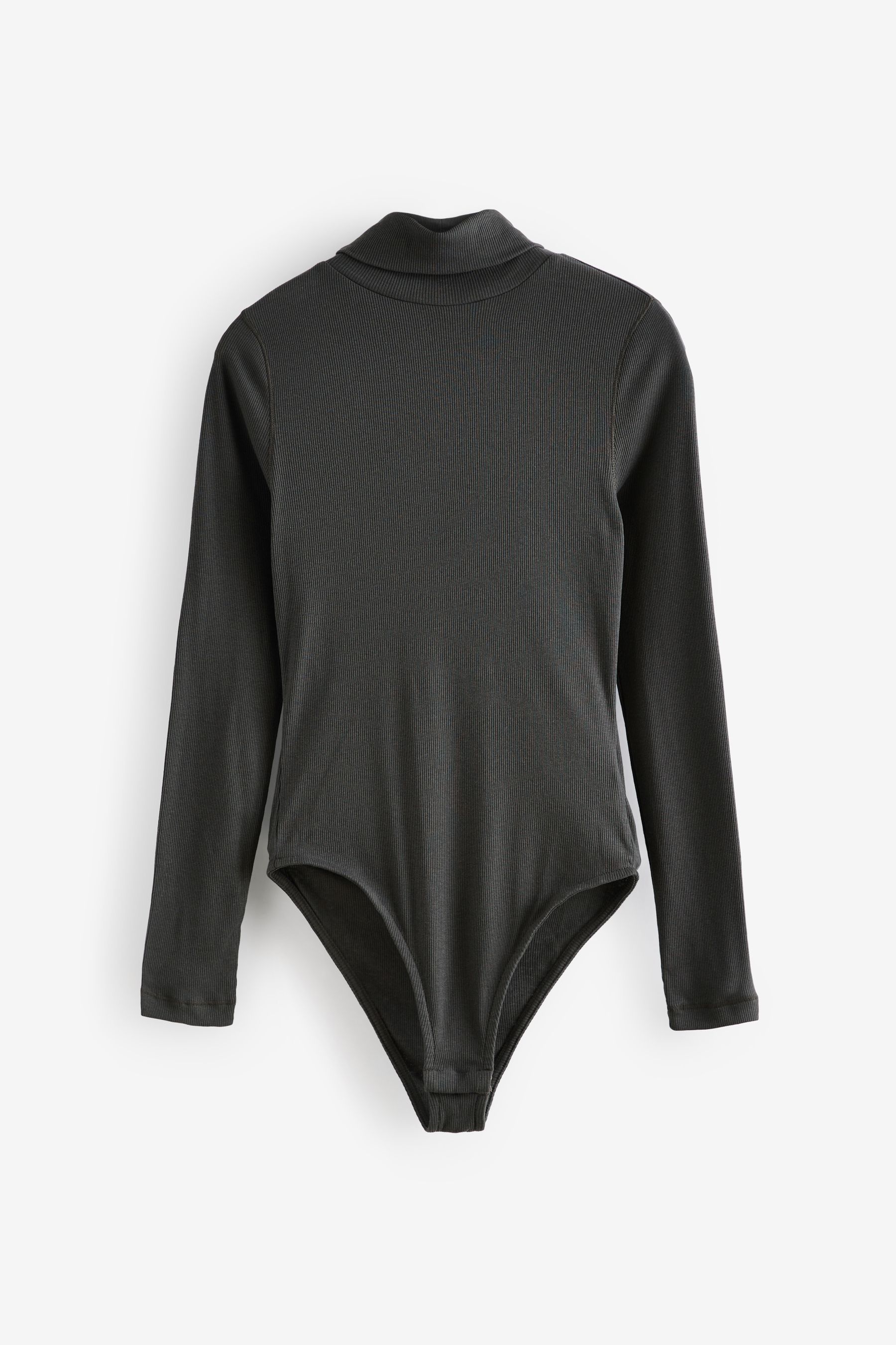 Buy Slate Grey Long Sleeve Ribbed Roll Neck Bodysuit from the Next UK online shop