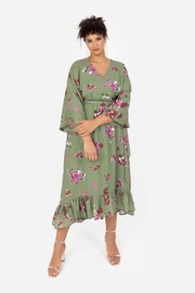 Lovedrobe Wrap Kimono Dress With Ruffled High Low Hem - Image 1 of 5