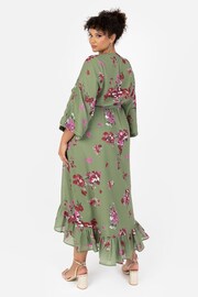 Lovedrobe Wrap Kimono Dress With Ruffled High Low Hem - Image 2 of 5