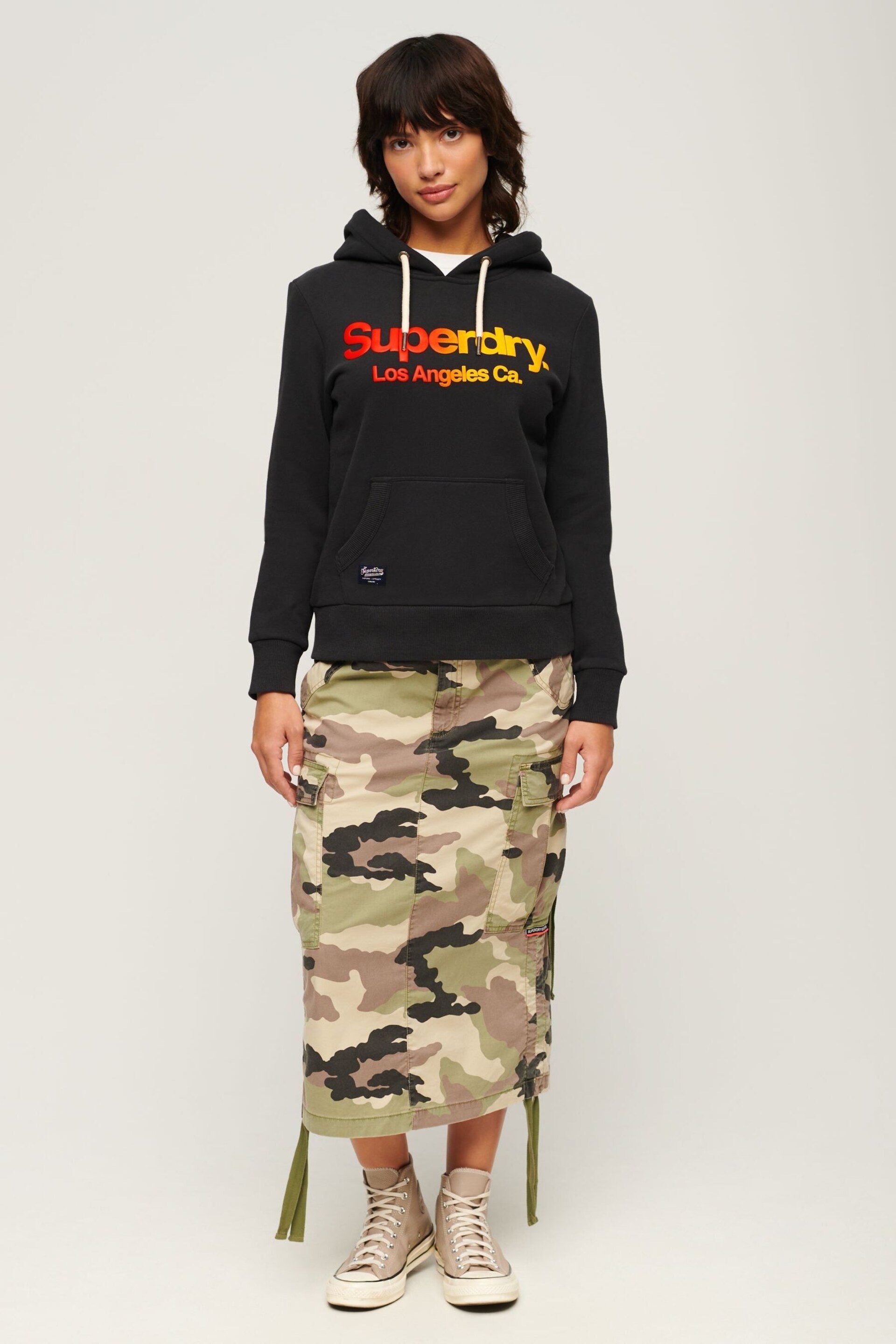 Superdry Black Tonal Rainbow Hoodie - Image 2 of 3