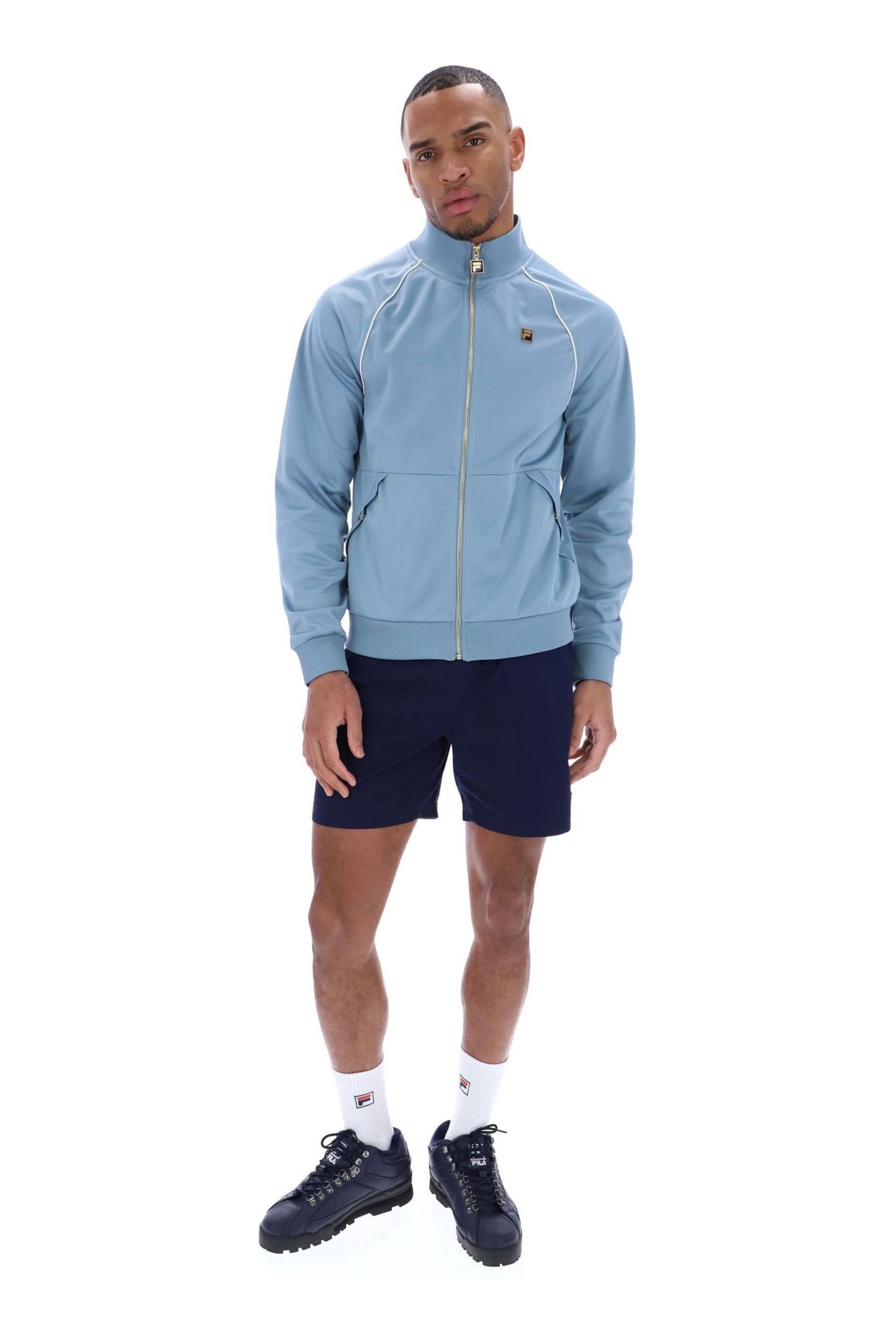 Fila Blue Tristan Track Top With Piping Detail - Image 1 of 4