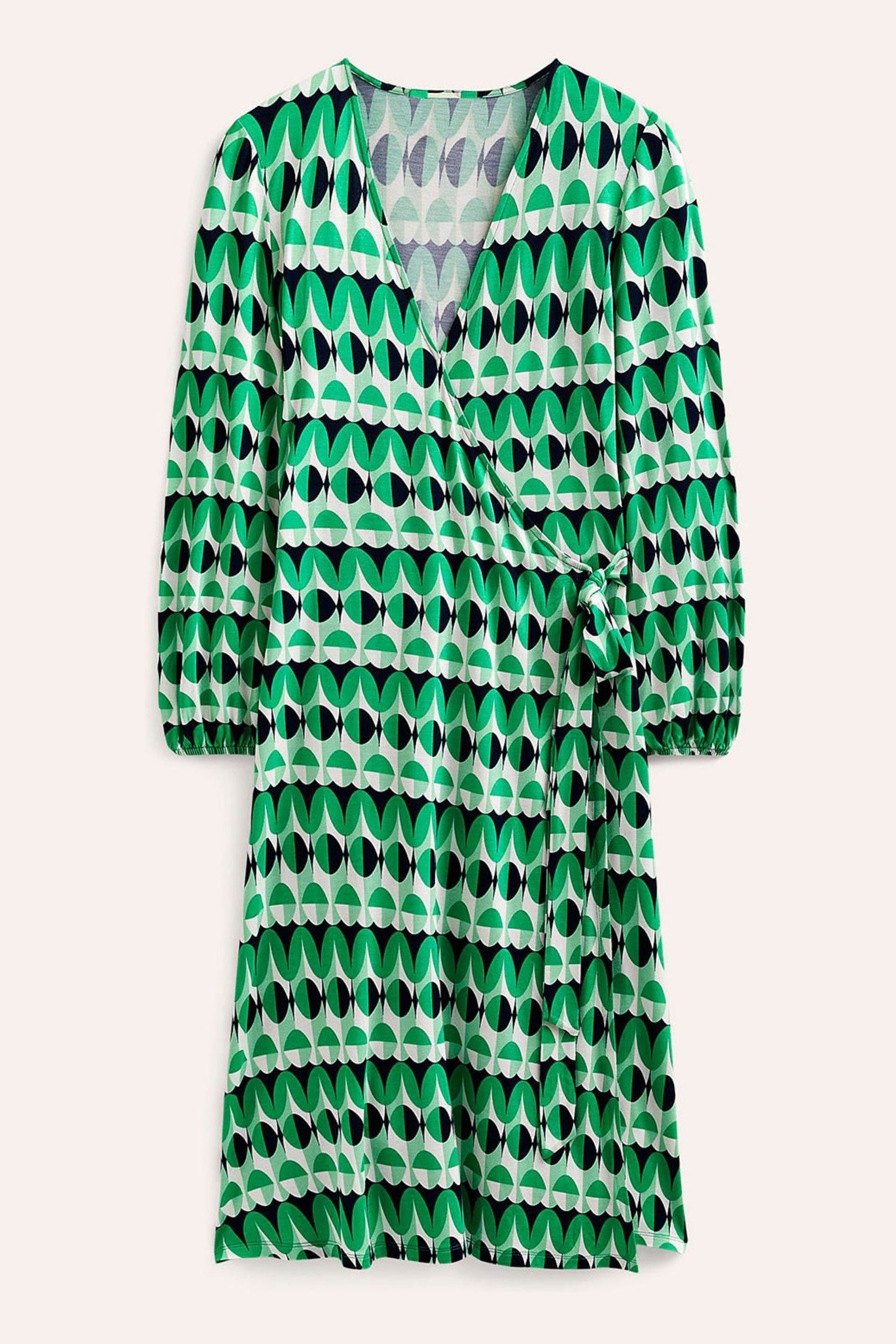 Boden Green Joanna Jersey Midi Wrap Dress - Image 6 of 6