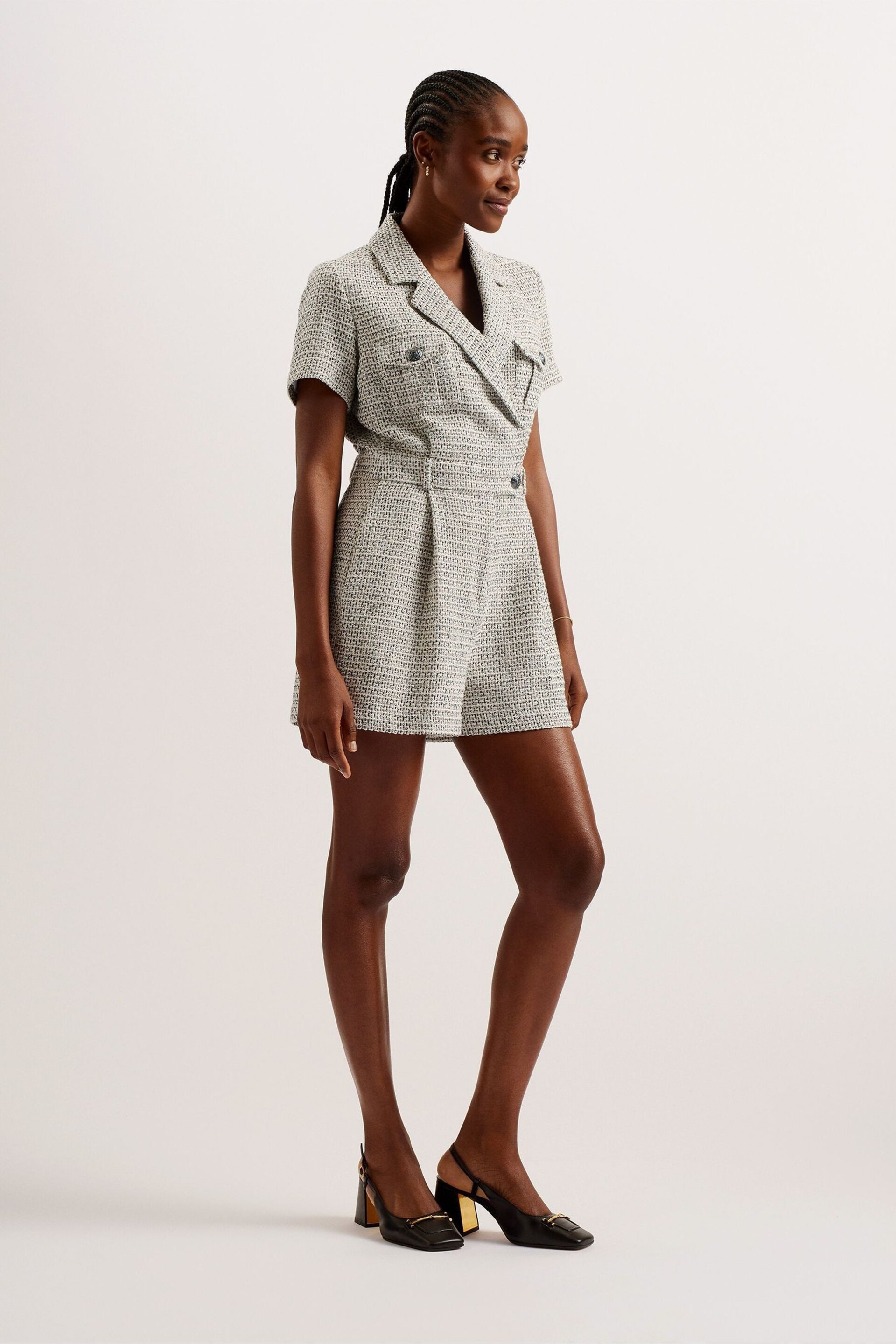 Ted Baker Cream Osamud Tailored Playsuit - Image 1 of 6