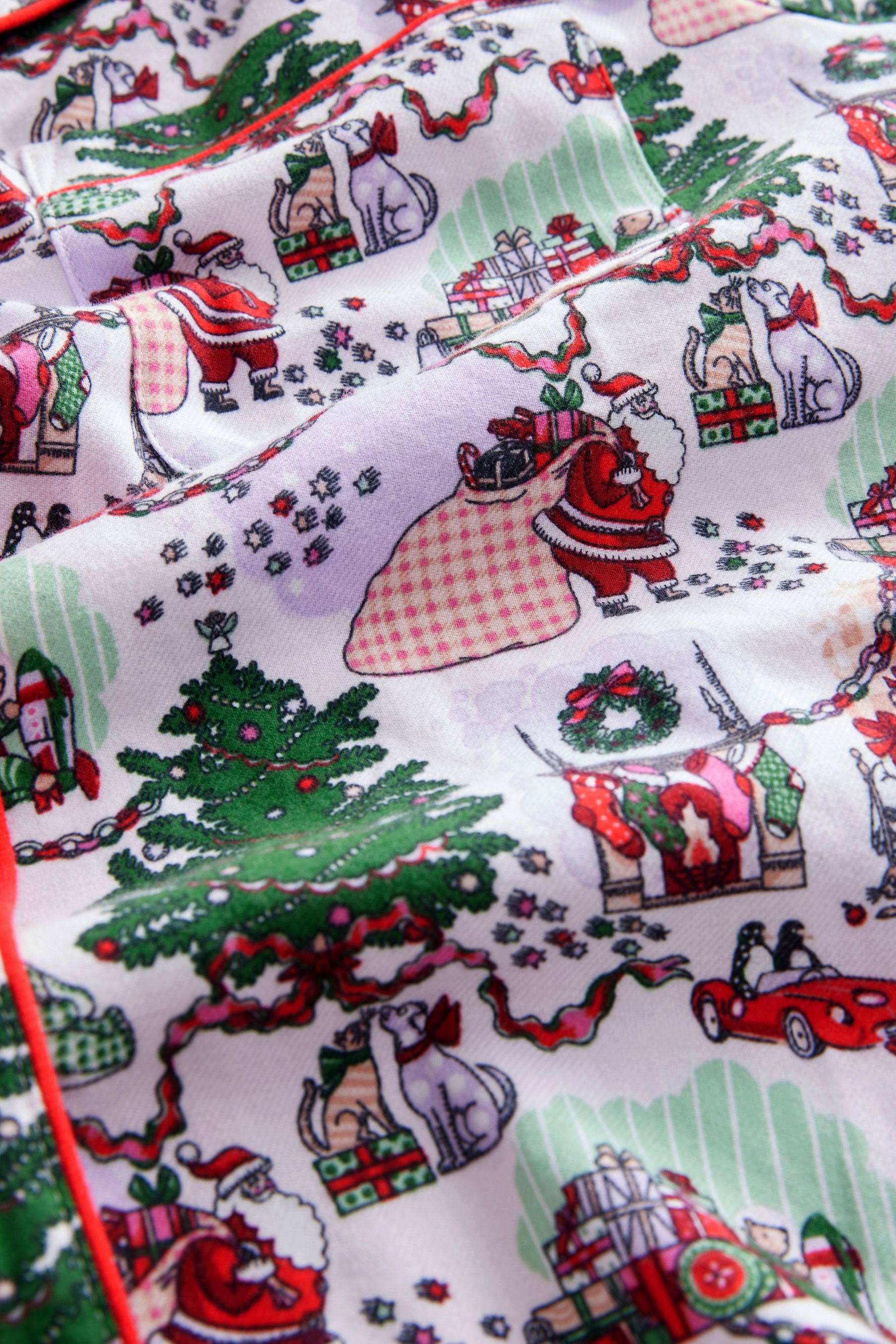 Buy Cath Kidston Green Christmas House Button Through 100 Cotton Pyjamas from the Next UK online shop