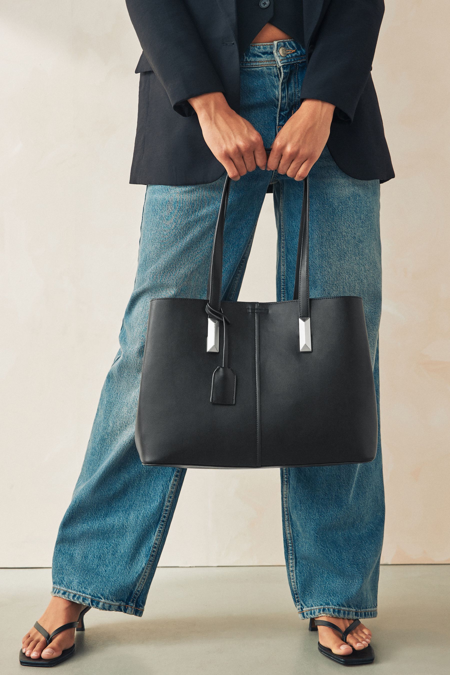 Next black tote bag online
