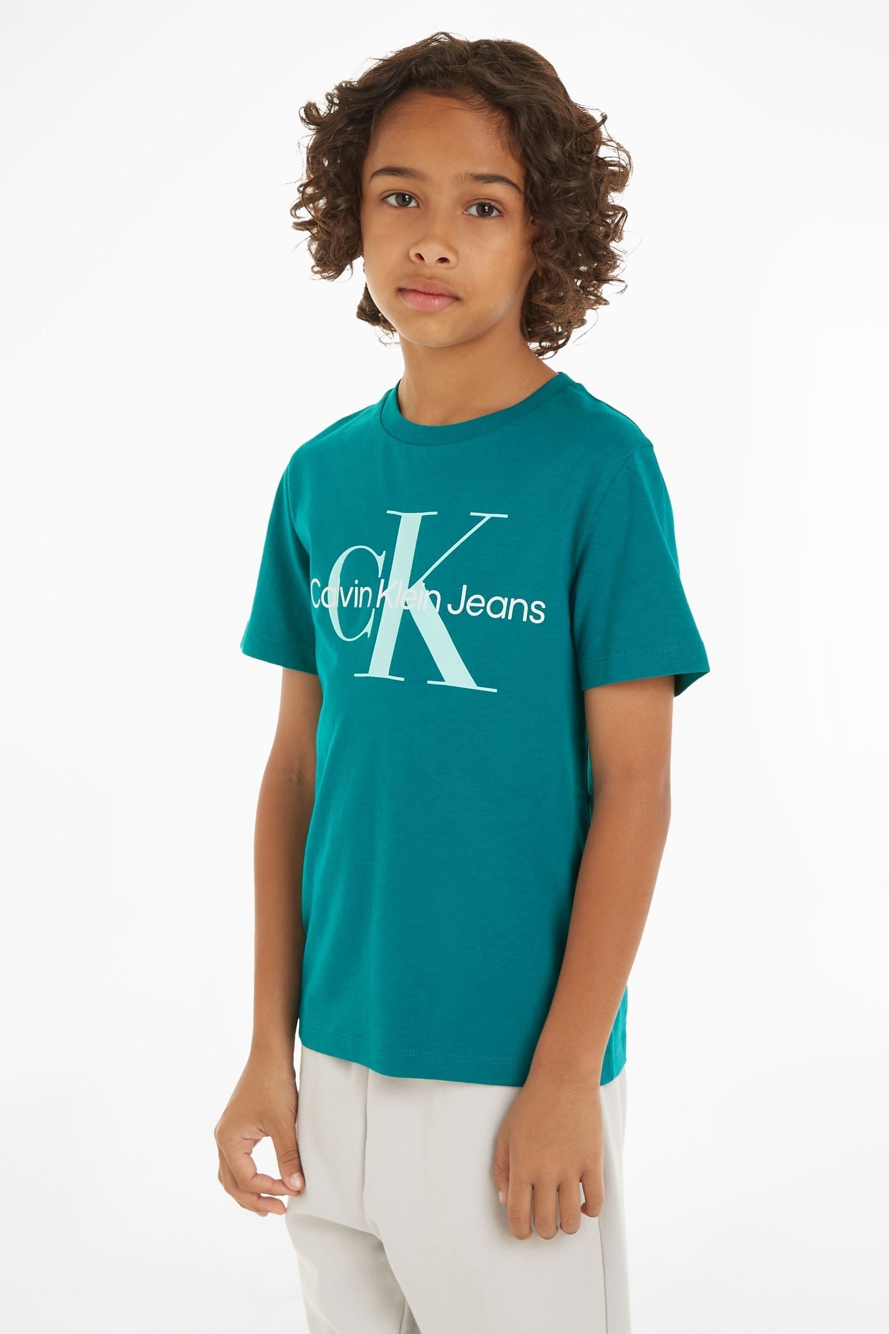 Buy Calvin Klein Green 100 Cotton Monogram T Shirt from Next Canada