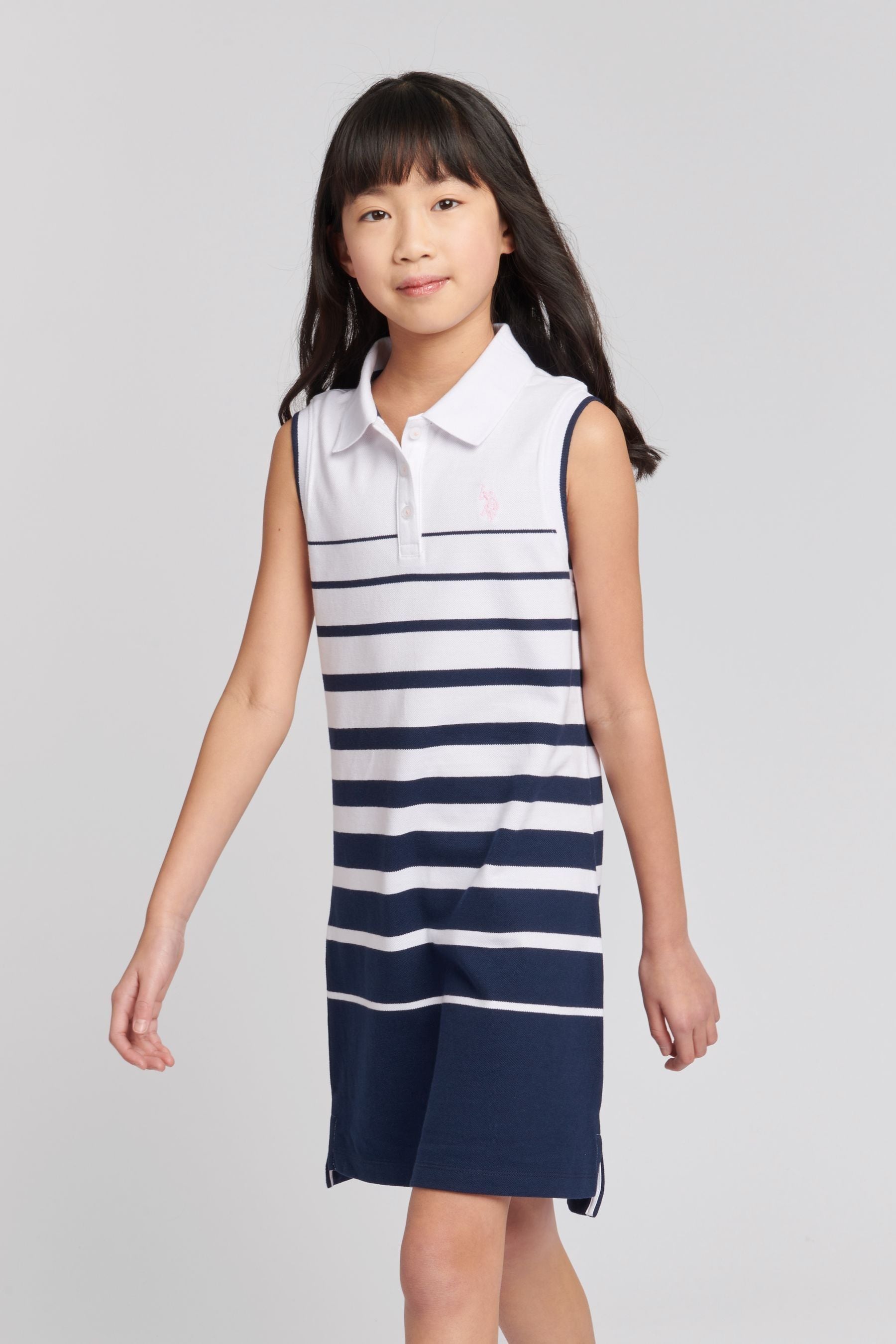 Blue striped polo dress hot sale
