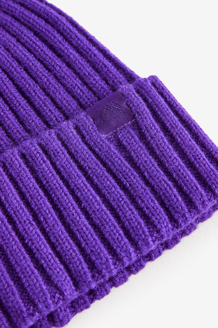 Purple Knitted Beanie Hat (1-16yrs) - Image 2 of 2