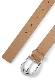 BOSS Natural Italian-Leather Belt With Polished Silver Hardware - Image 3 of 5