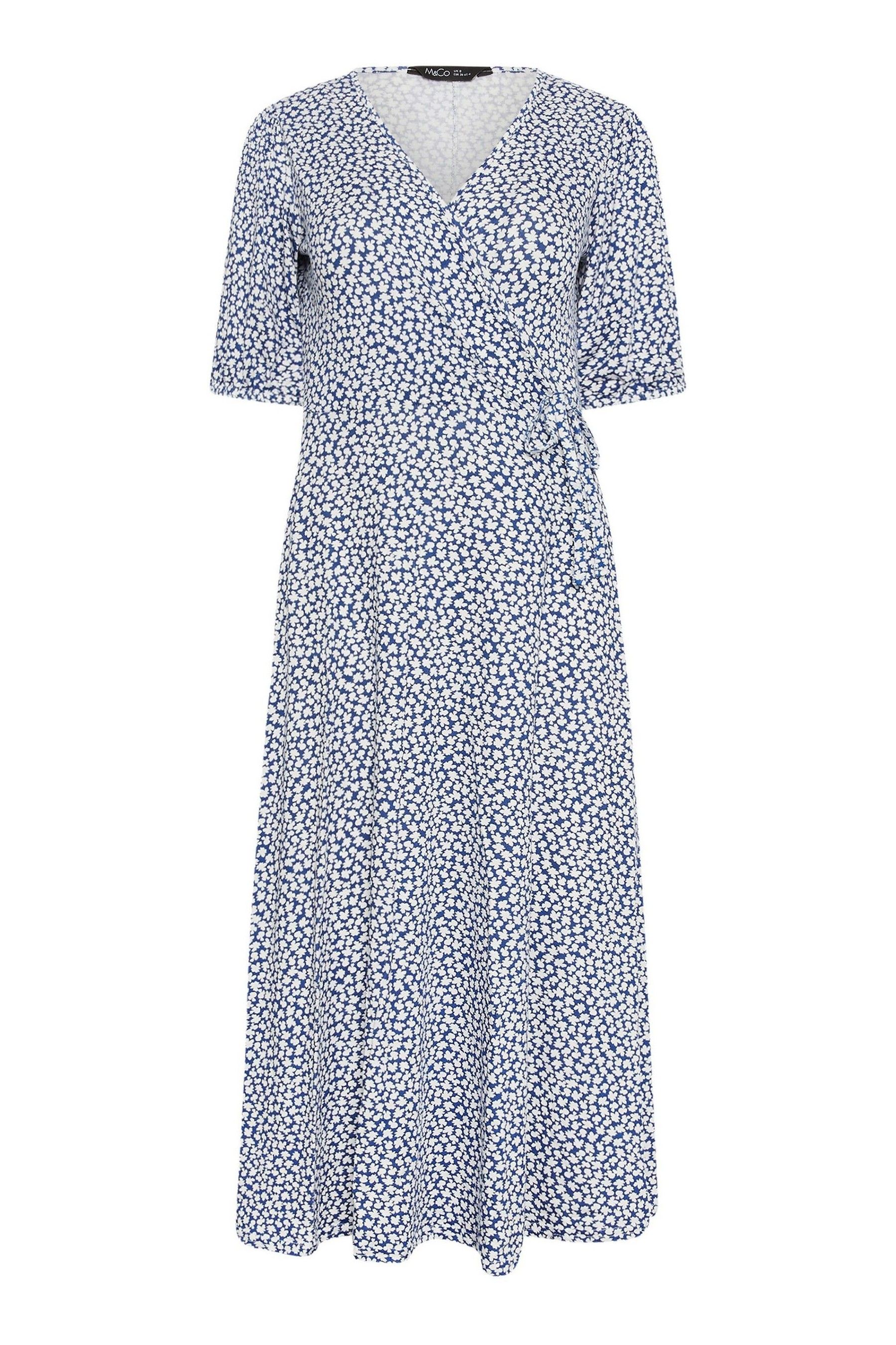 Buy M Co Blue Petite Floral Print Midi Wrap Dress from Next Canada