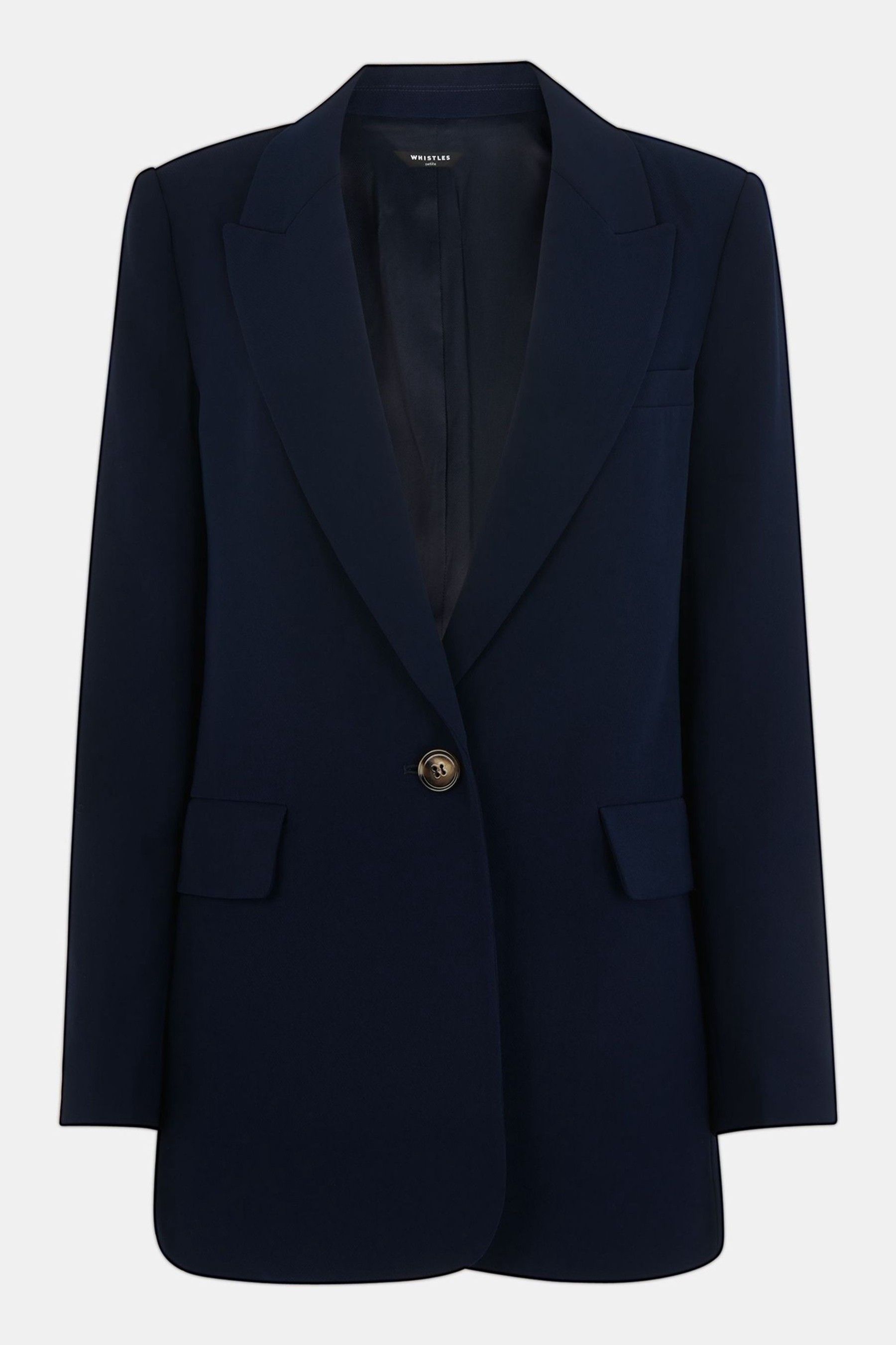 Buy Whistles Navy Petite Boyfriend Crepe Blazer from Next Luxembourg