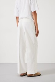 Hush Natural Emily Cotton Wide Leg Trousers - Image 3 of 5