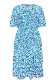 Yours Curve Blue LIMITED COLLECTION  Floral Print Linen Midaxi Dress - Image 5 of 5