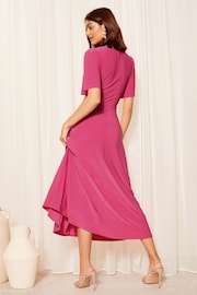 Friends Like These Pink ITY Angel Shorts Sleeve Midi Dress - Image 4 of 4