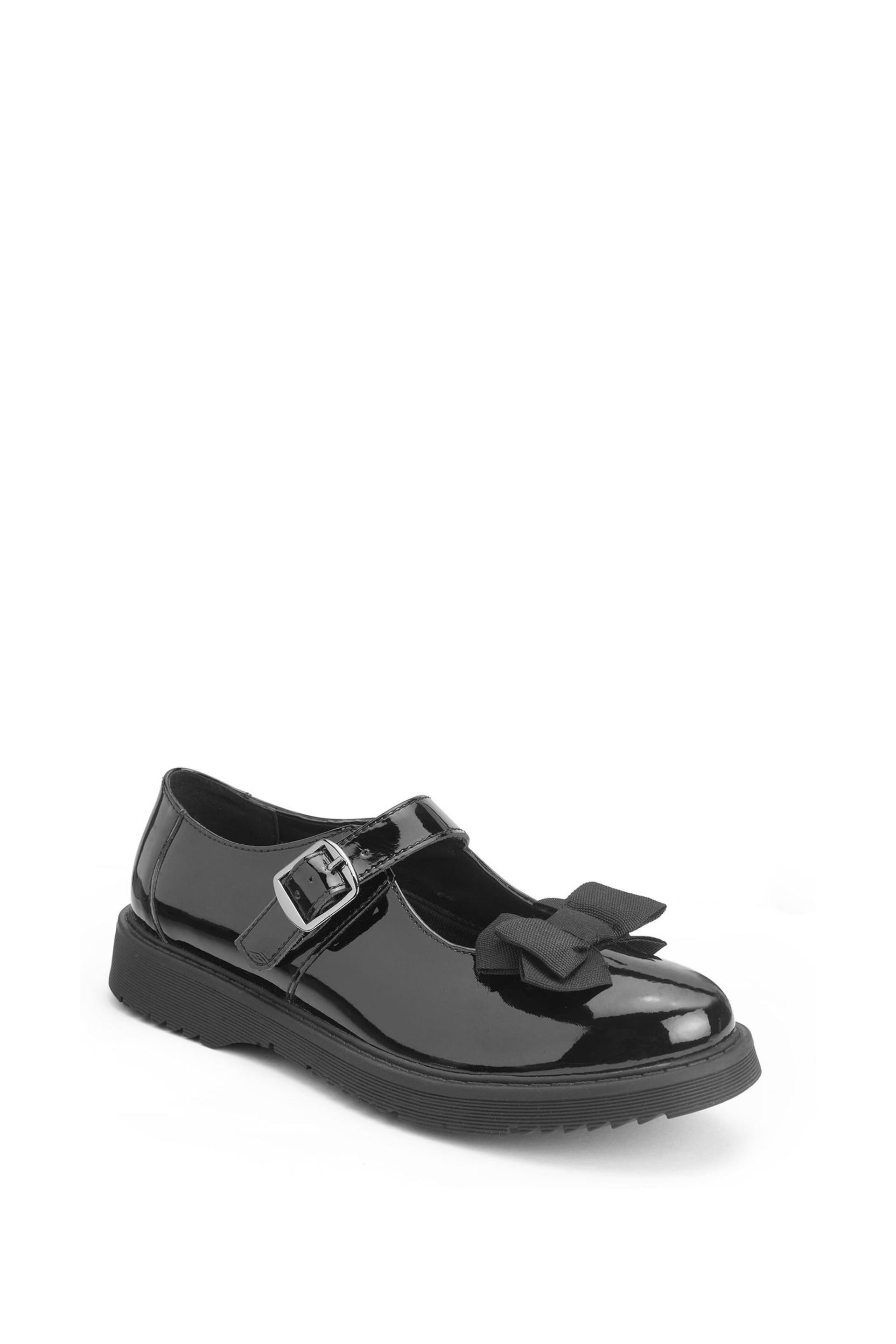 Start Rite Empower Patent Chunky Sole Mary Jane School Black Shoes - Image 3 of 6