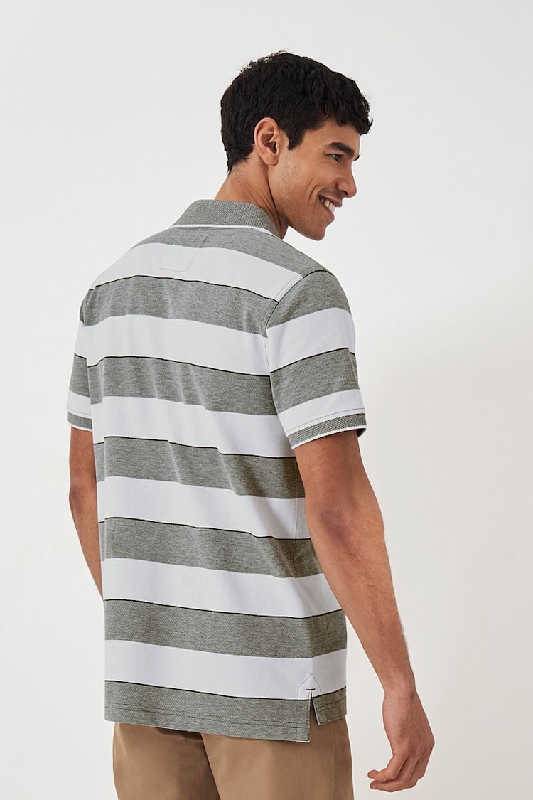 Crew Clothing Heritage Stripe Pique 100% Cotton Polo Shirt - Image 2 of 4