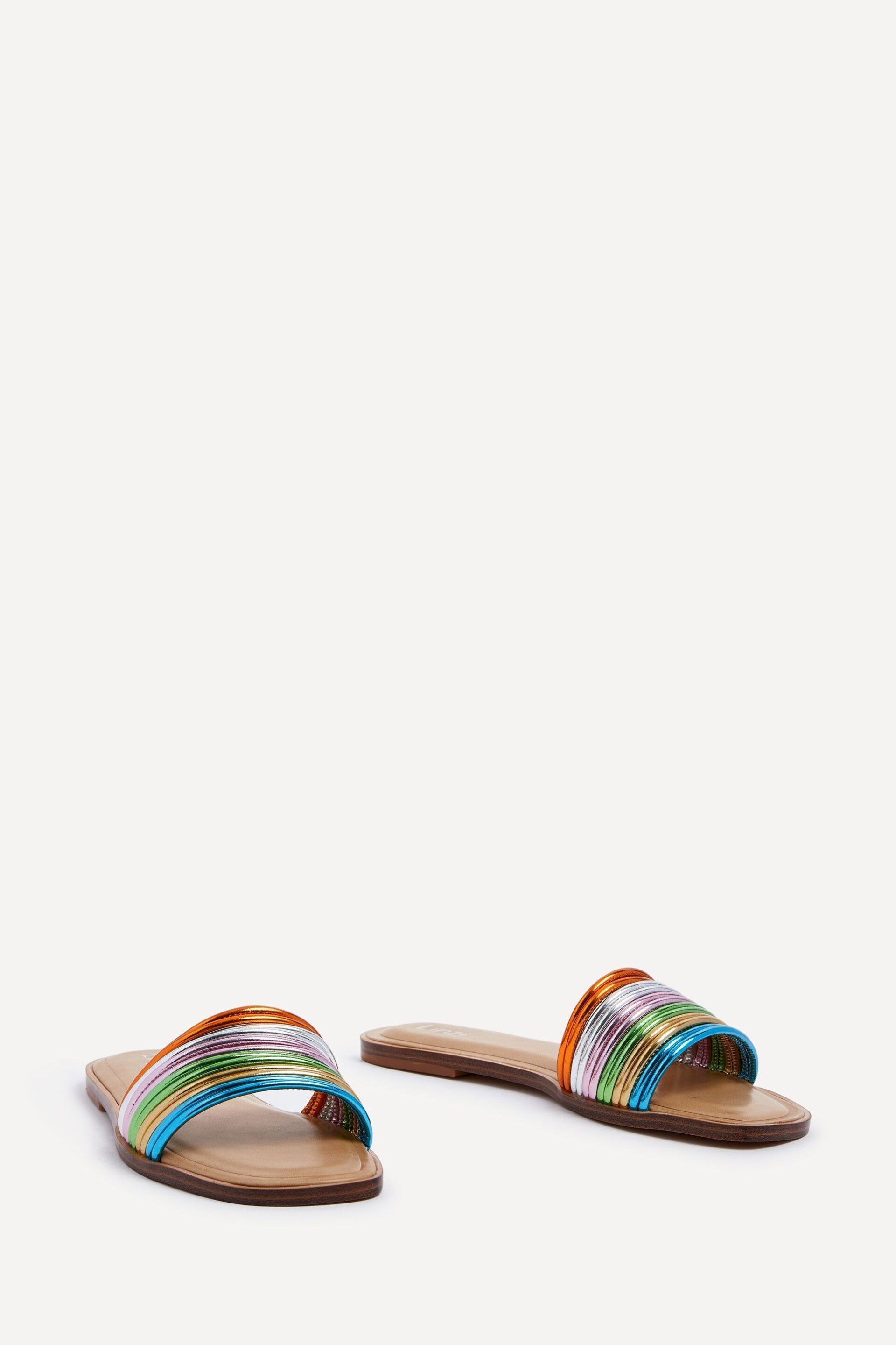 Linzi Green Utopia Multi Coloured Strappy Flat Sandals - Image 4 of 5