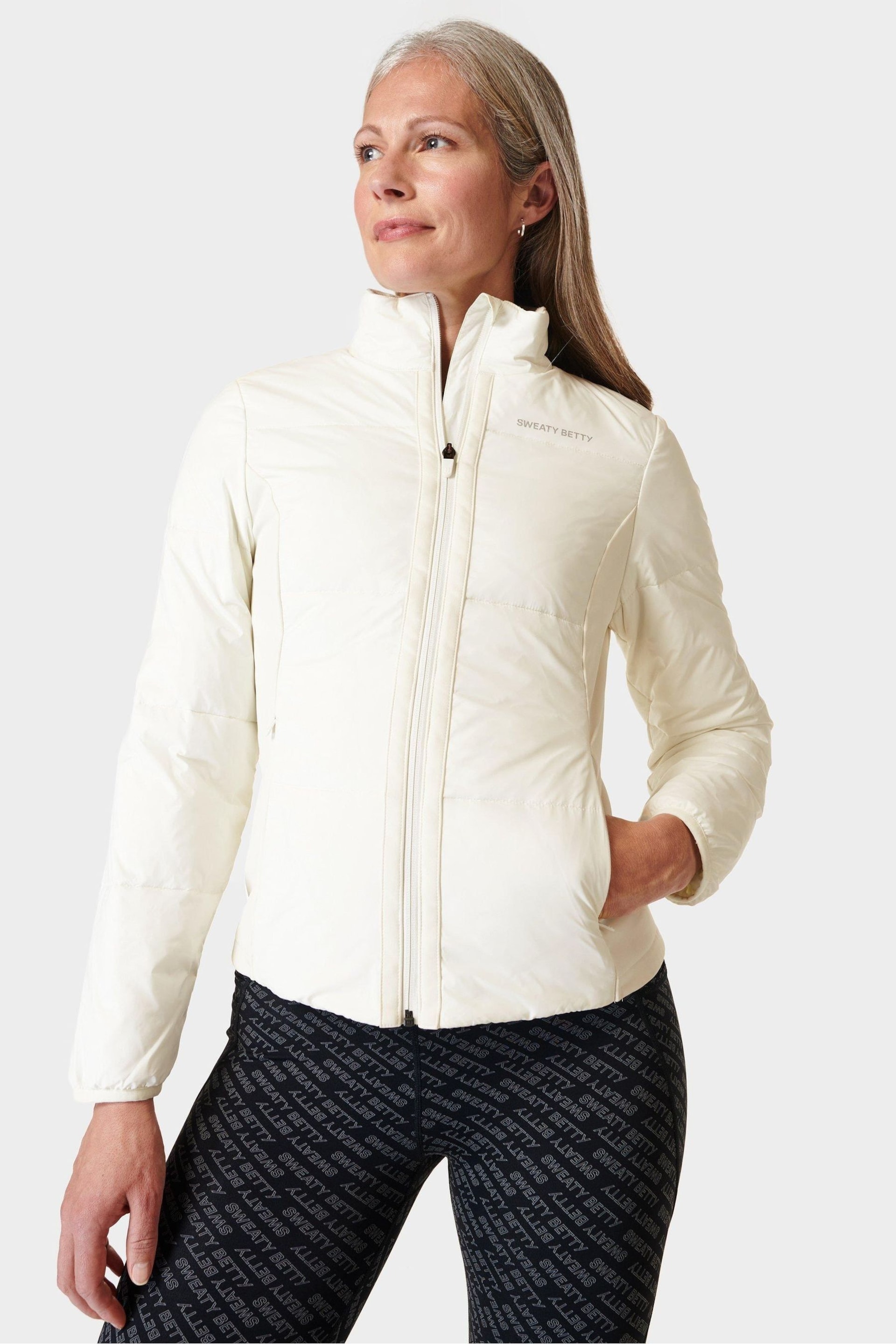 Sweaty Betty Lily White Accelerate Elite Jacket - Image 1 of 7