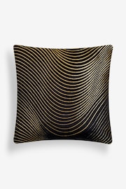 Black Velvet Curve 59 x 59cm Cushion - Image 2 of 4