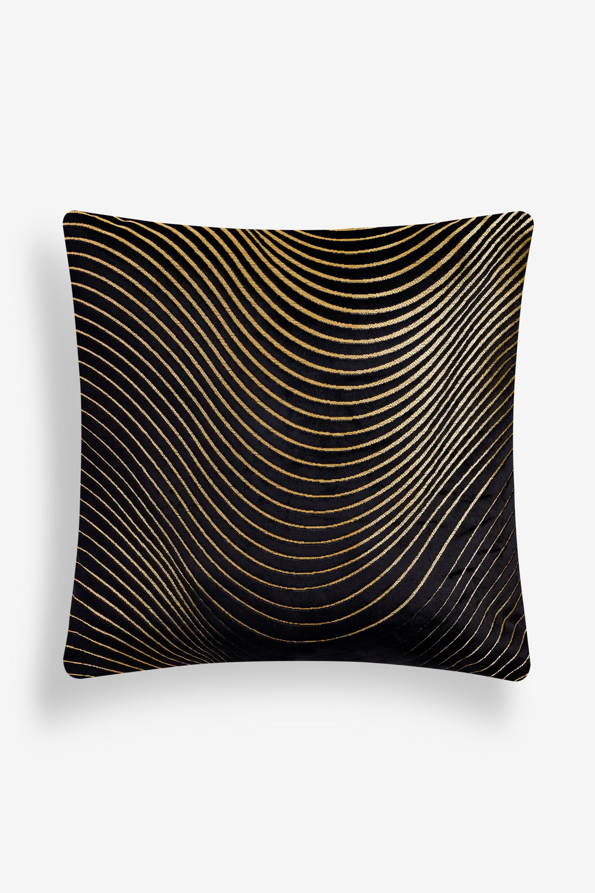 Black Champagne Velvet Curve 59 x 59cm Cushion - Image 2 of 4