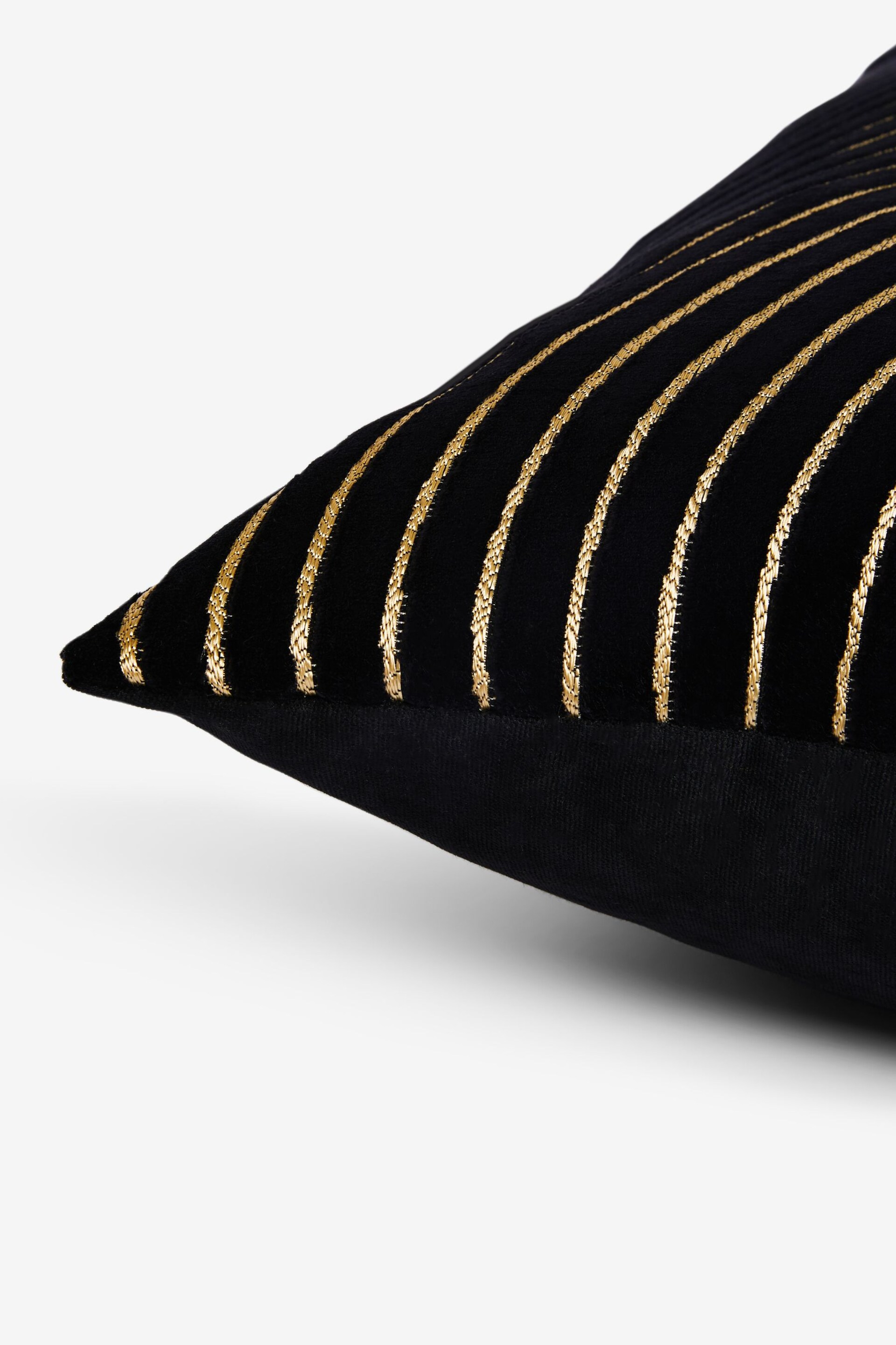 Black Champagne Velvet Curve 59 x 59cm Cushion - Image 4 of 4