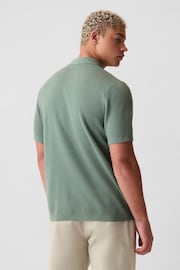 Gap Green Cotton Textured Short Sleeve Polo Shirt - Image 2 of 4