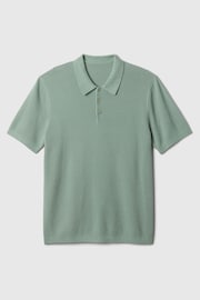 Gap Green Cotton Textured Short Sleeve Polo Shirt - Image 4 of 4