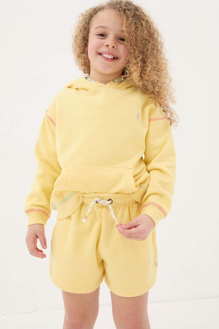 FatFace Sophia Yellow Sweat Shorts - Image 1 of 5