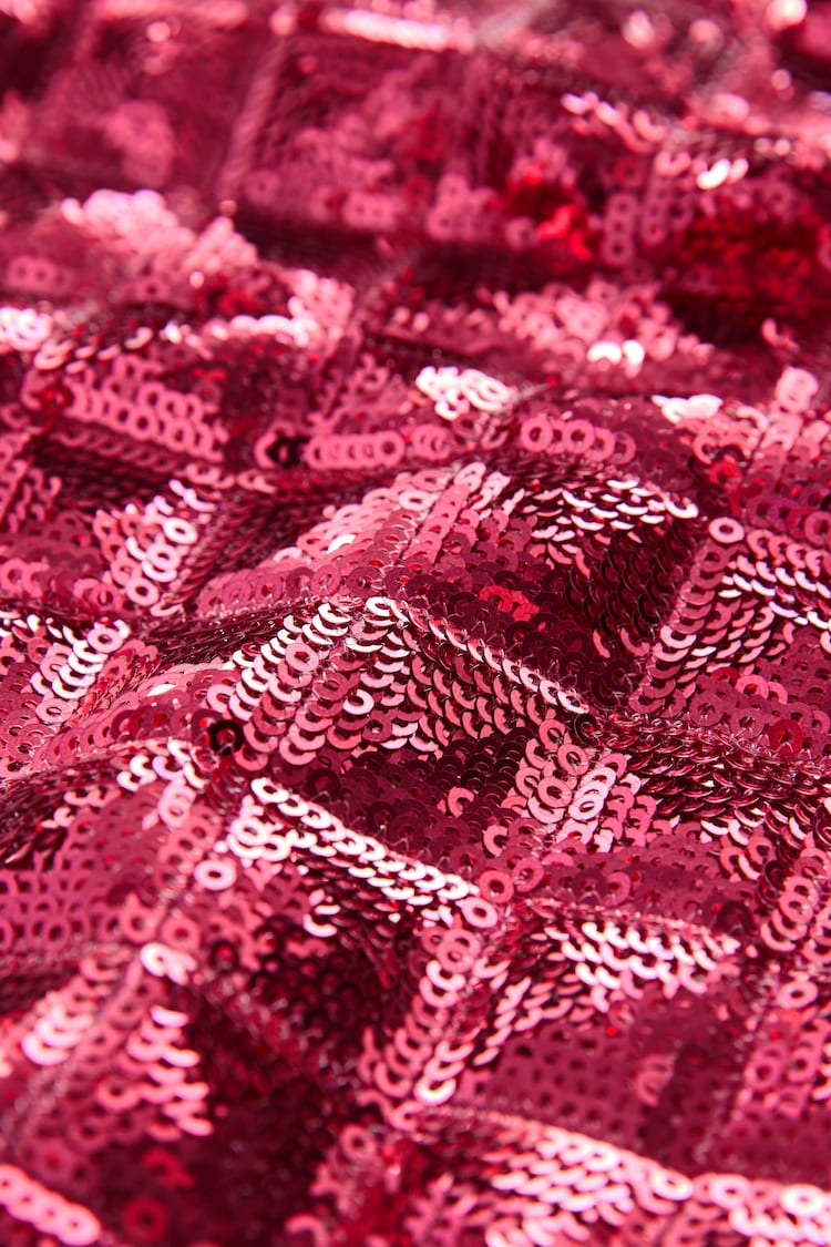 Pink Sequin Mini Skirt - Image 8 of 8