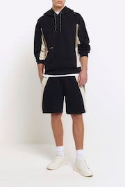 River Island Black Elasticated Blocked Shorts - Image 1 of 3