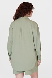 Sweaty Betty Savannah Green Summer Stretch Linen Utility Shirt - Image 2 of 8